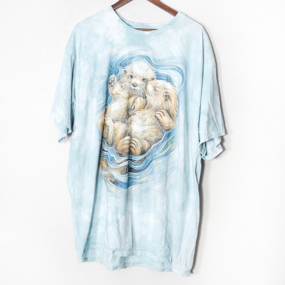 The Mountain Otter Graphic Tee Light Blue Size 2XL Coastal Nature Vintage